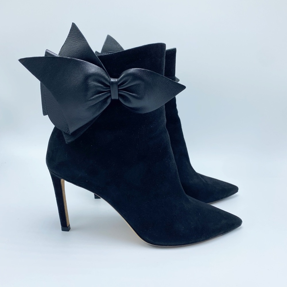 Jimmy Choo size 7 /37 Kassidy Suede Black Bow Ankle Bootie